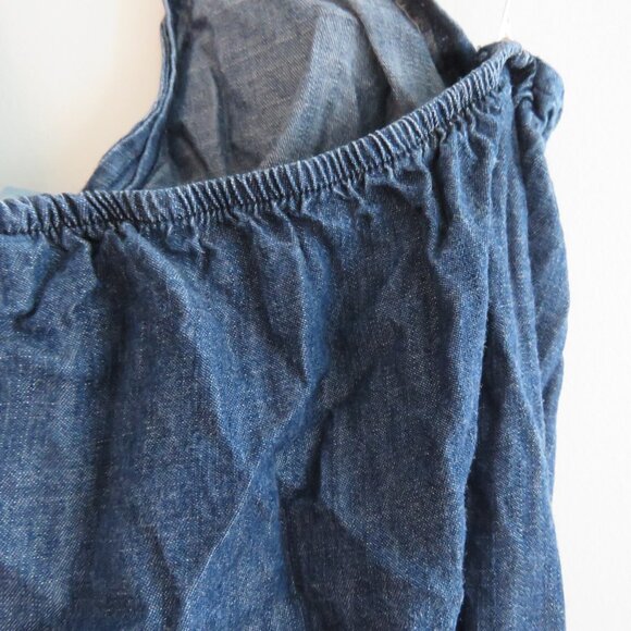 YOUNG FABULOUS & BROKE Denim Tie Dye Maxi Halter Dress Grunge Y2K - Size S - Picture 11 of 12